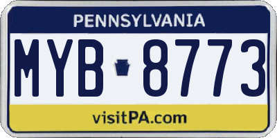 PA license plate MYB8773