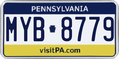 PA license plate MYB8779