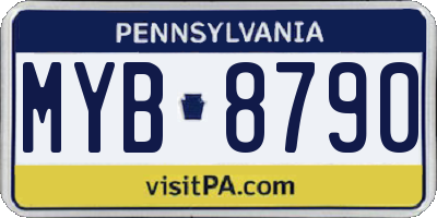 PA license plate MYB8790