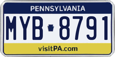 PA license plate MYB8791