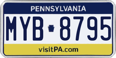 PA license plate MYB8795