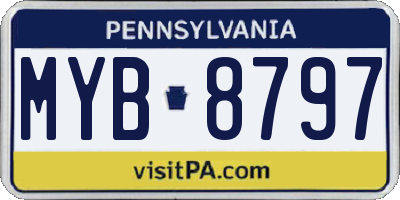 PA license plate MYB8797