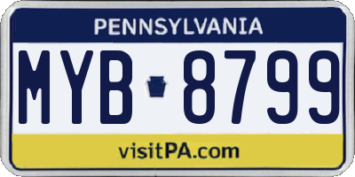 PA license plate MYB8799