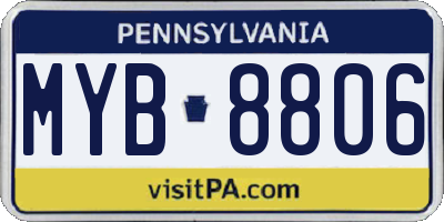 PA license plate MYB8806