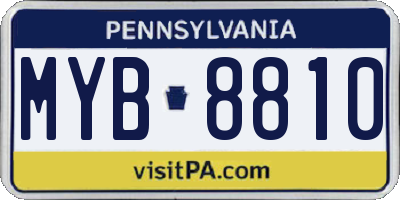 PA license plate MYB8810