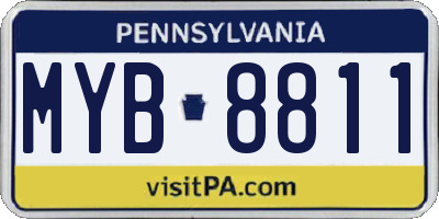 PA license plate MYB8811