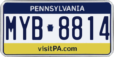 PA license plate MYB8814