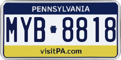 PA license plate MYB8818
