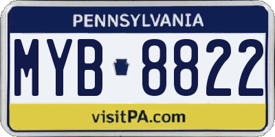 PA license plate MYB8822