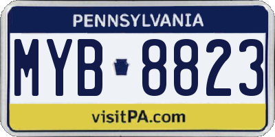PA license plate MYB8823
