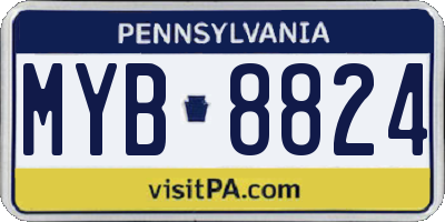 PA license plate MYB8824