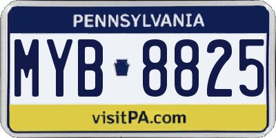 PA license plate MYB8825