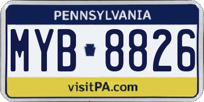 PA license plate MYB8826
