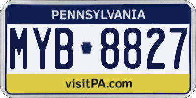 PA license plate MYB8827