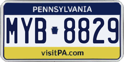 PA license plate MYB8829