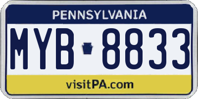 PA license plate MYB8833