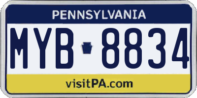 PA license plate MYB8834