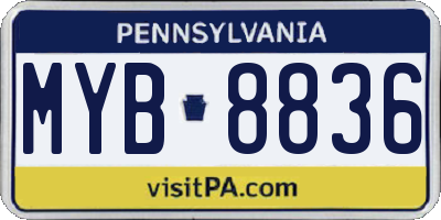 PA license plate MYB8836