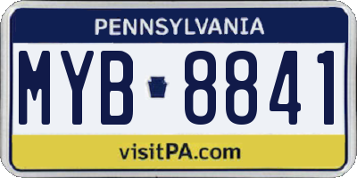 PA license plate MYB8841