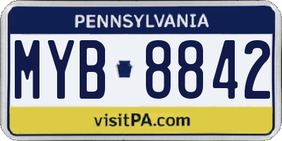 PA license plate MYB8842