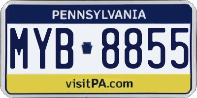 PA license plate MYB8855