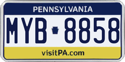PA license plate MYB8858