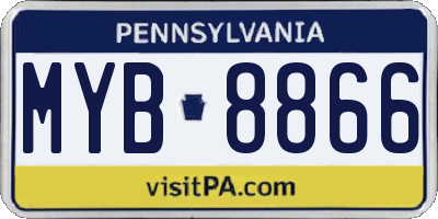 PA license plate MYB8866