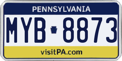 PA license plate MYB8873