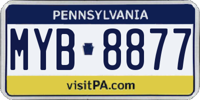PA license plate MYB8877