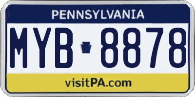 PA license plate MYB8878