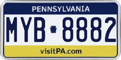 PA license plate MYB8882