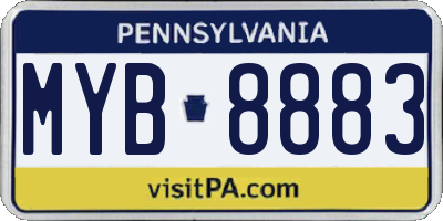 PA license plate MYB8883