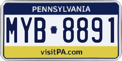 PA license plate MYB8891