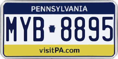 PA license plate MYB8895