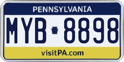 PA license plate MYB8898