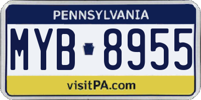 PA license plate MYB8955