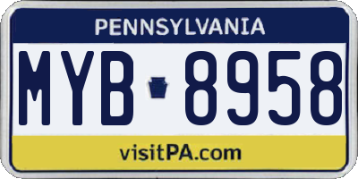 PA license plate MYB8958