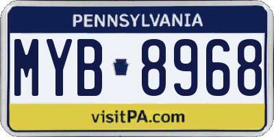 PA license plate MYB8968