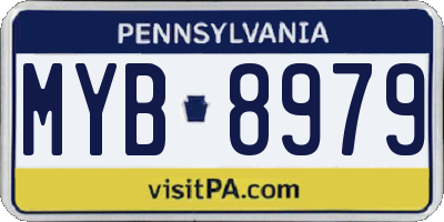 PA license plate MYB8979