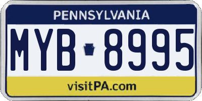 PA license plate MYB8995