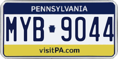PA license plate MYB9044