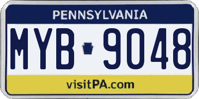 PA license plate MYB9048