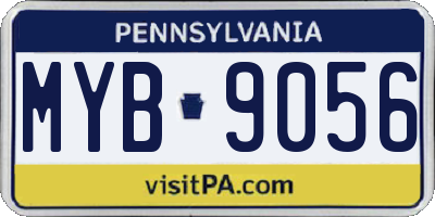 PA license plate MYB9056