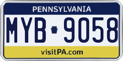 PA license plate MYB9058