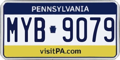 PA license plate MYB9079