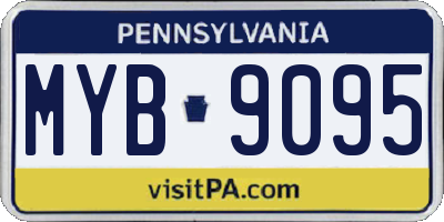 PA license plate MYB9095