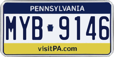 PA license plate MYB9146