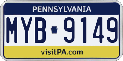 PA license plate MYB9149