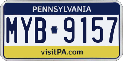 PA license plate MYB9157