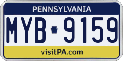 PA license plate MYB9159